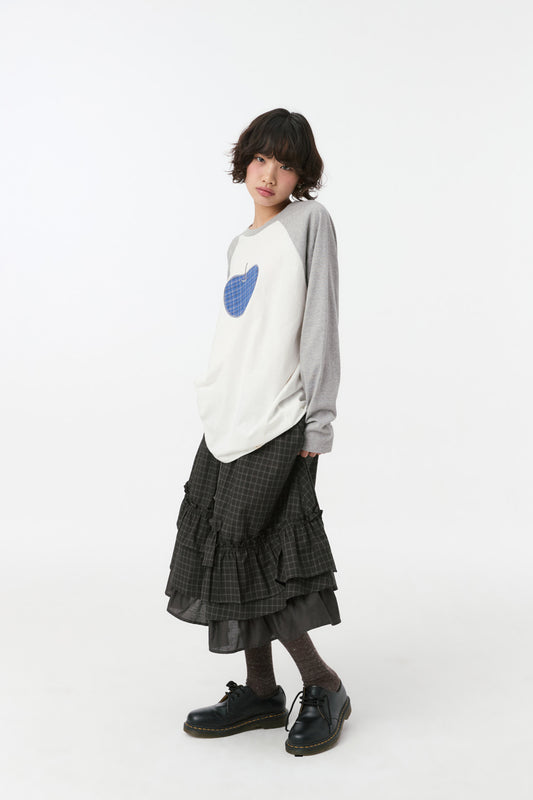 [9/18 予約配送] APPLE RAGLAN OVER FIT LONG SLEEVE, WHITE