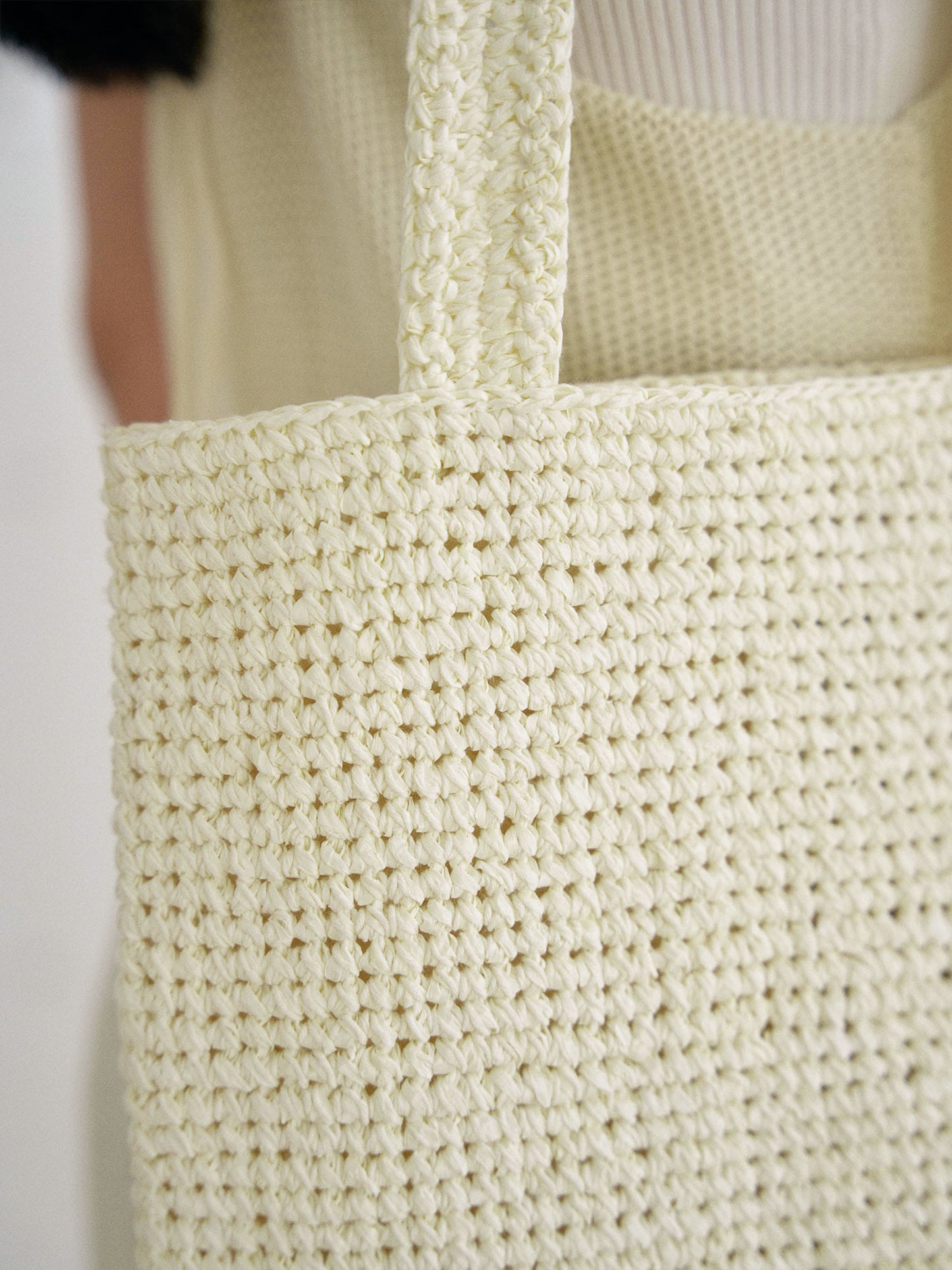 Handmade Paper Knit Bag - Ecru