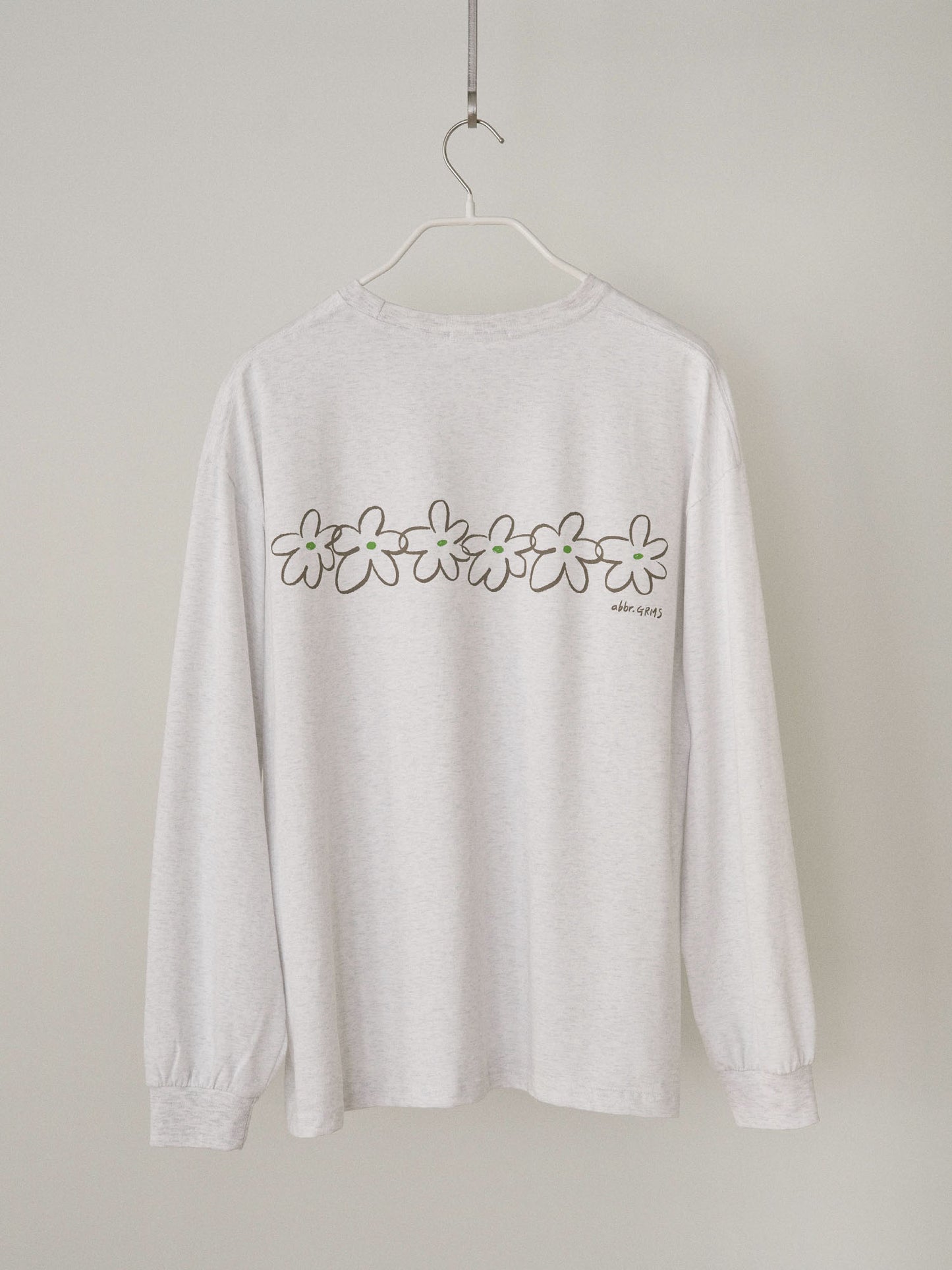 Flower Printing Long Sleeve - Light Gray