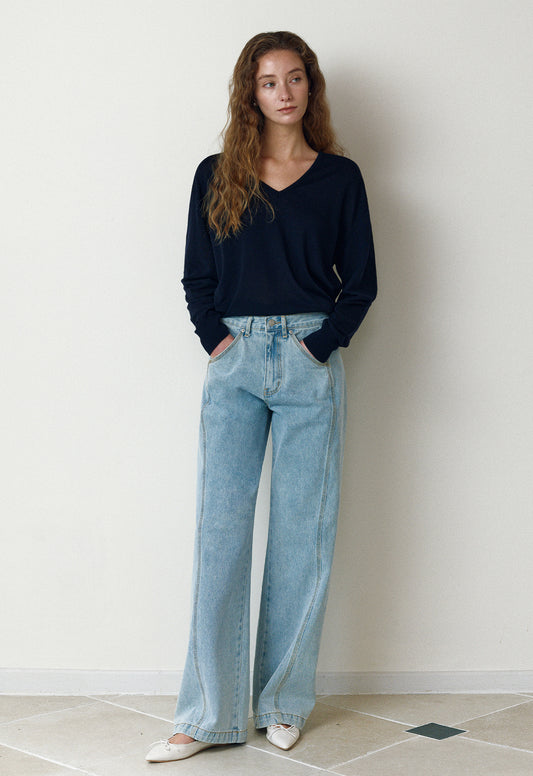 Blanc New Denim Pants - BLUE