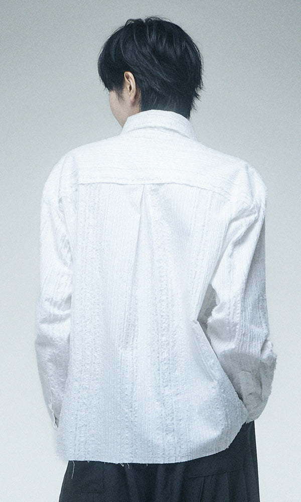 Reculer Cut-off cotton linen shirt(ホワイト) 商品画像1/6