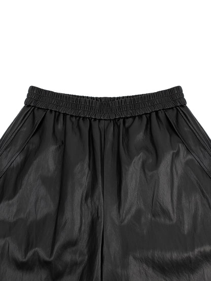 Leather Bermuda Pants