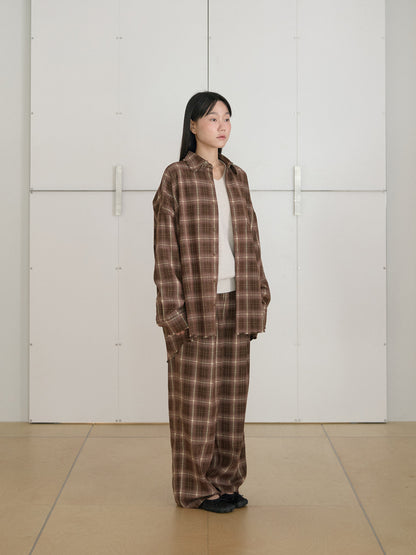 MARAN Fringe Check Shirt - Brown 商品画像21/21