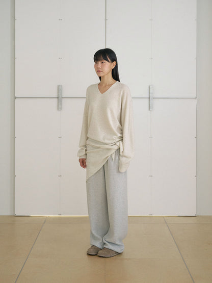 MARAN Cashmere Blend V-neck Pullover - Oatmeal 商品画像19/21
