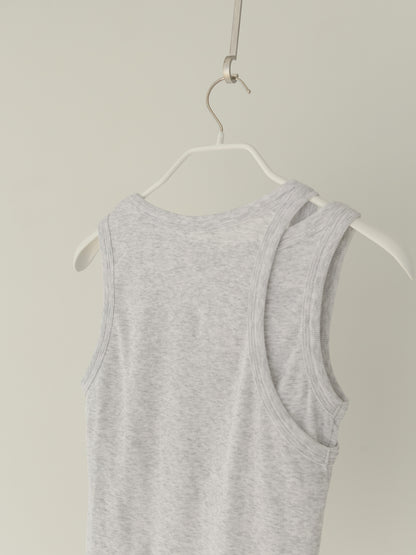【MARAN】Mei Ribbed Sleeveles-GRAY