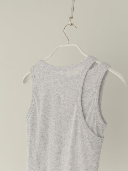 【MARAN】Mei Ribbed Sleeveless-GRAY