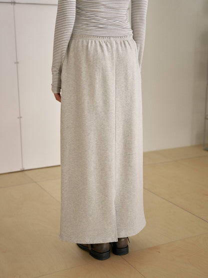 Center Slit Sweat Skirt - Light Gray 9