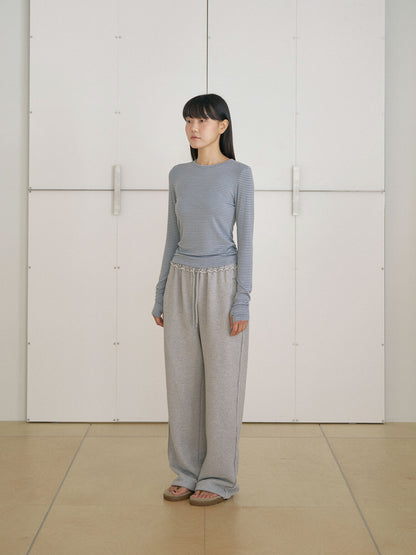 Rib Stripe Long Sleeve - Blue 11