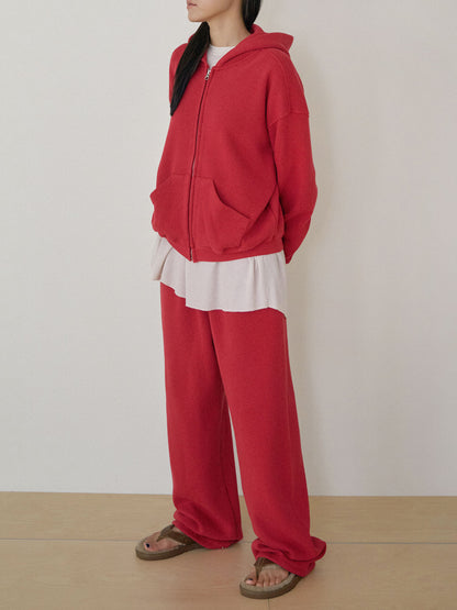 MARAN Current Waffle Hoodie Zip-up - Red 商品画像16/21