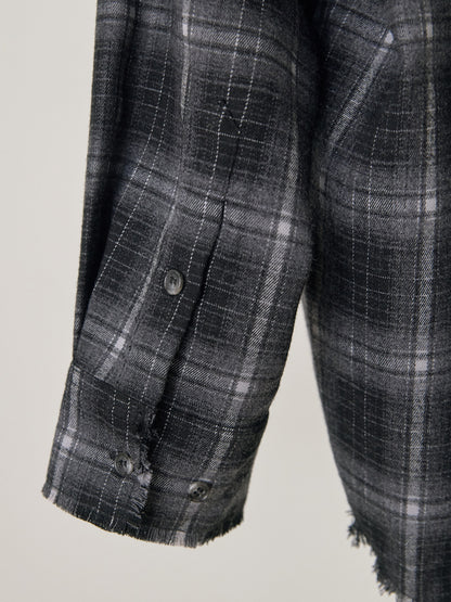MARAN Fringe Check Shirt - Black 商品画像18/19