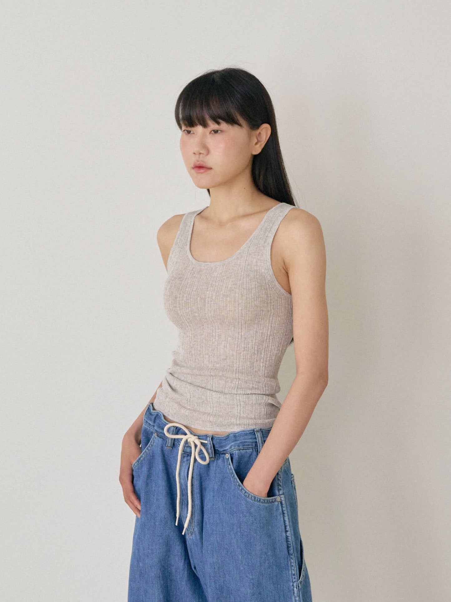 Multi Rib Sleeveless - Gray