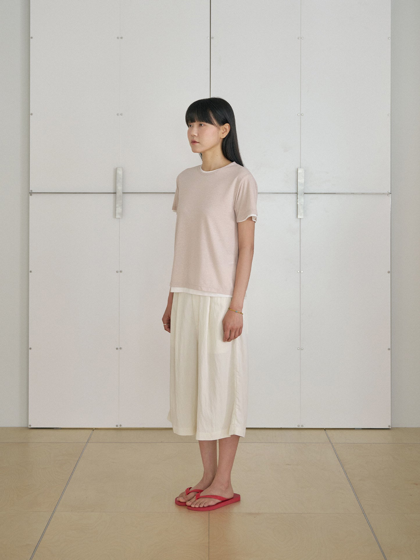 Linen Basic Short Sleeve - Beige