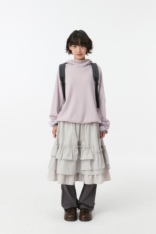 WAFFLE HOODED SWEATSHIRT, PINK