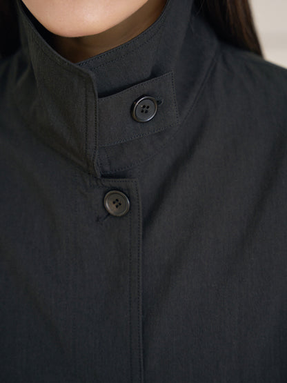MARAN High Neck Trench Coat - Black 商品画像19/21