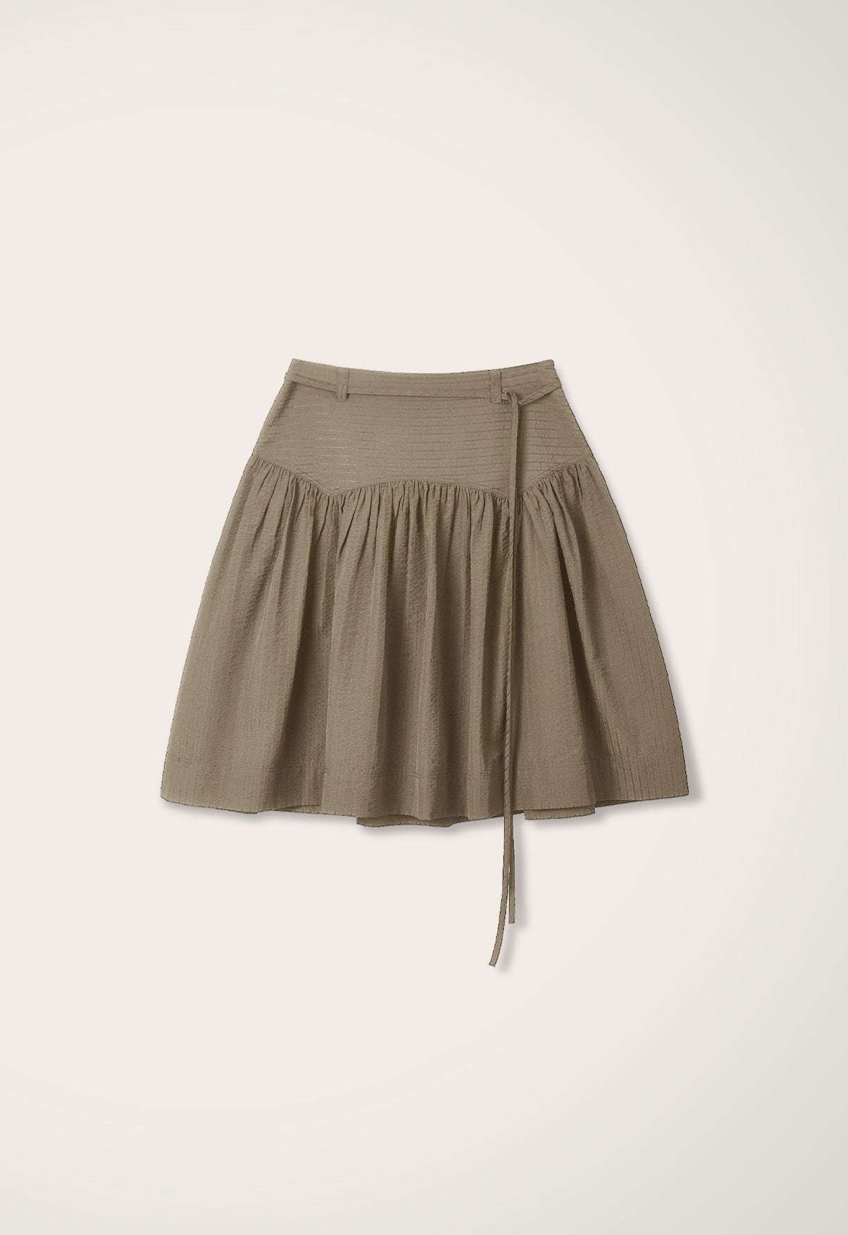 Wendy Shirring Skirt STRIPE MOCHA