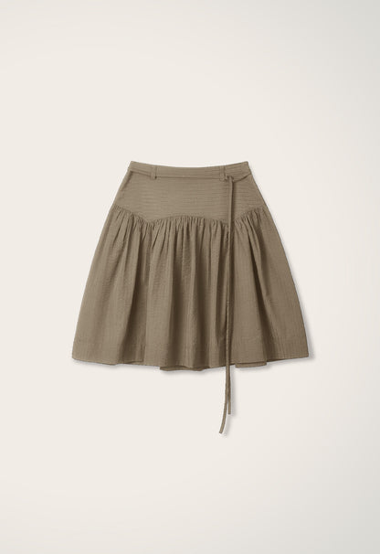 Wendy Shirring Skirt STRIPE MOCHA