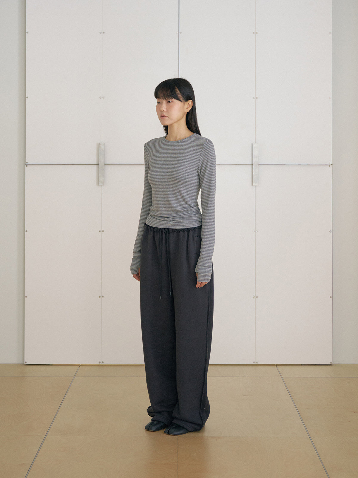 MARAN Rib Stripe Long Sleeve - Gray 商品画像19/21