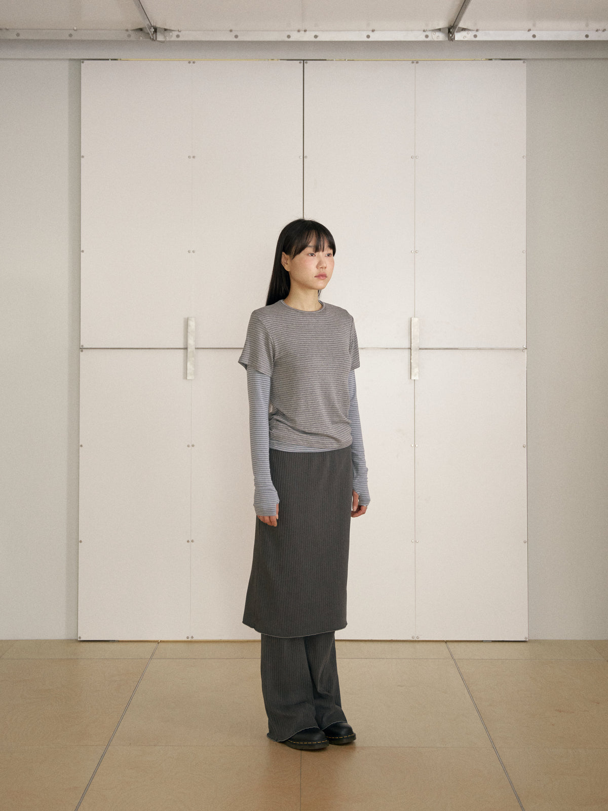 MARAN Pigment Rib Skirt - Charcoal 商品画像15/19