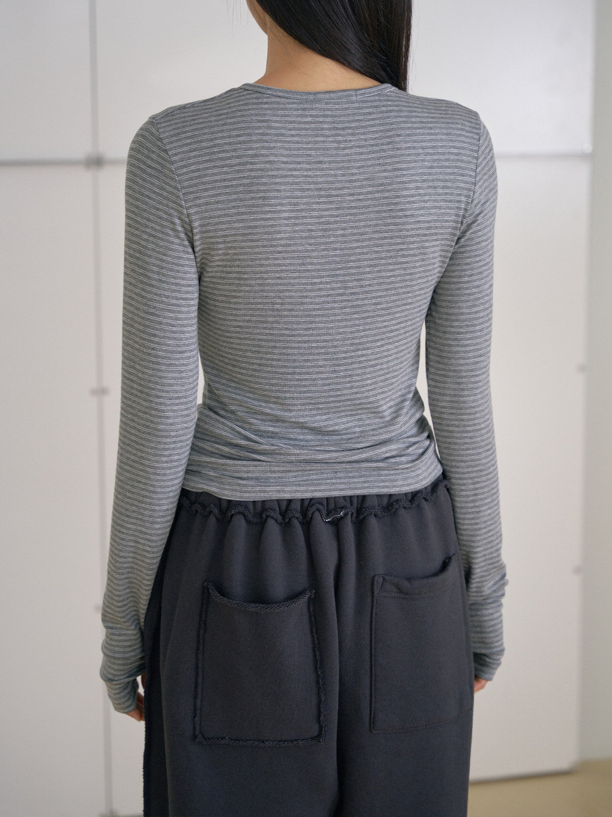 MARAN Rib Stripe Long Sleeve - Gray 商品画像17/21