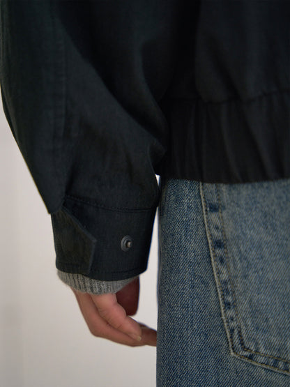 MARAN Washed Gabardine Blouson - Black 商品画像20/21