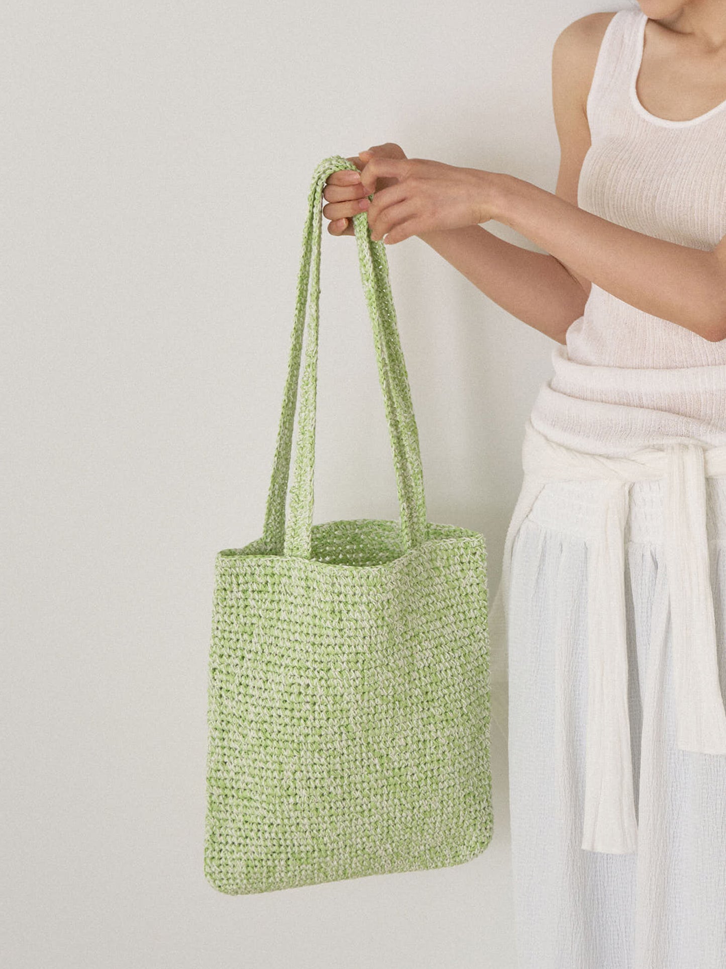 Handmade Paper Knit Bag - Green