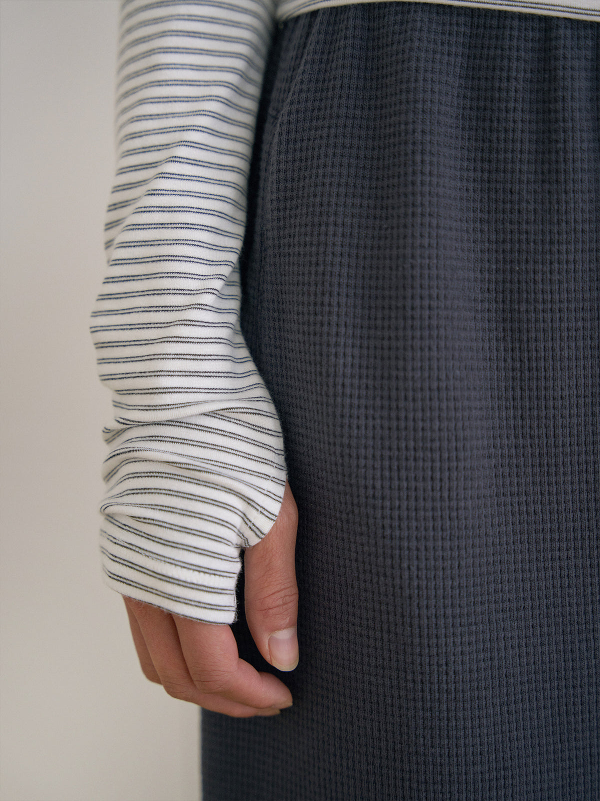 Rib Stripe Long Sleeve - Ivory 8