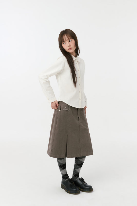 PATTERN MIX COLLAR SHIRT, CORDUROY