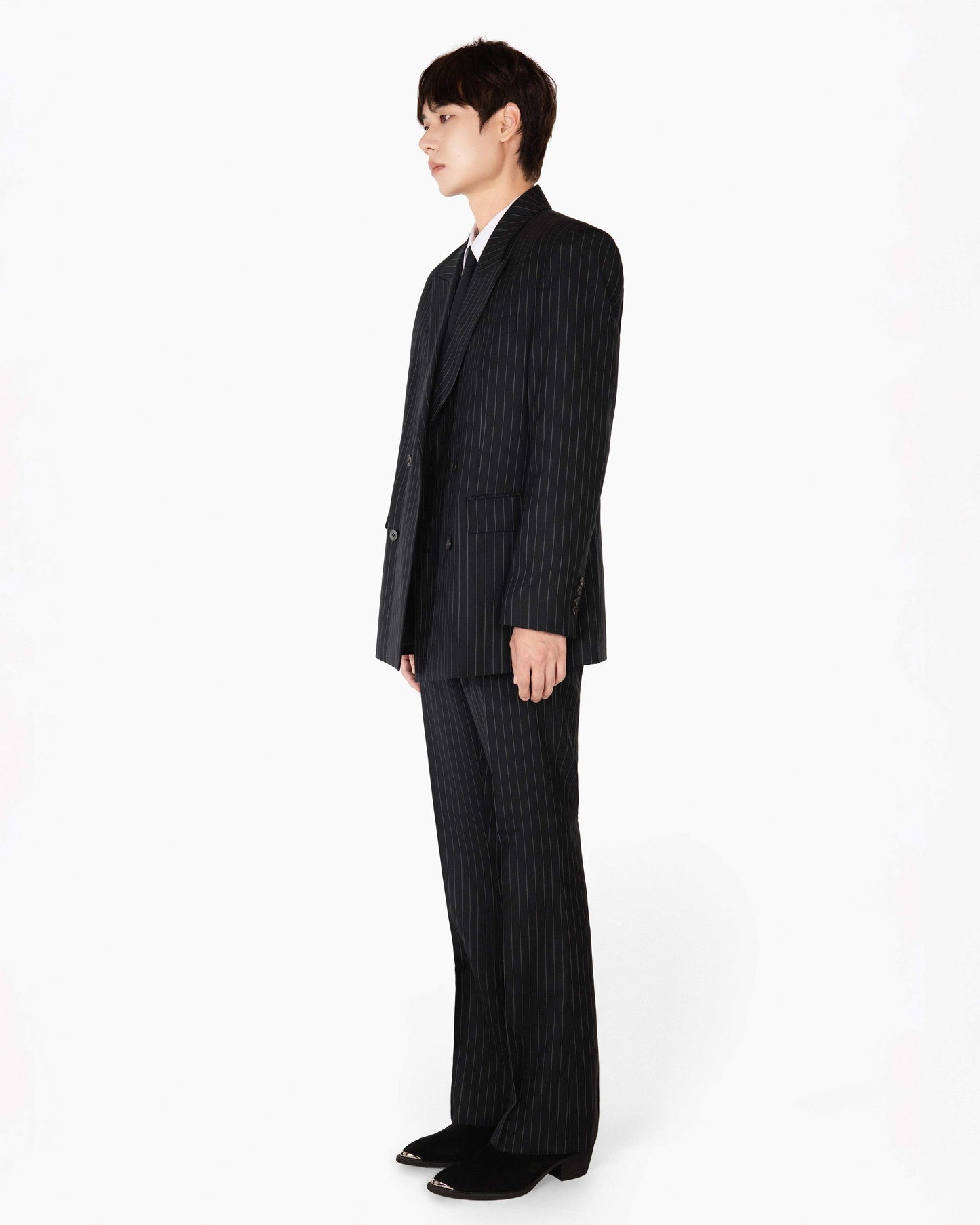 【REVURA レビュ―ラ】SERGE WOOL DOUBLE BREASTED JACKET - BLACK STRIPE