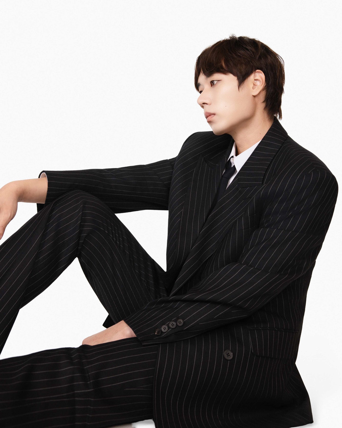 【REVURA レビュ―ラ】SERGE WOOL BOOTCUT TROUSERS - BLACK STRIPE