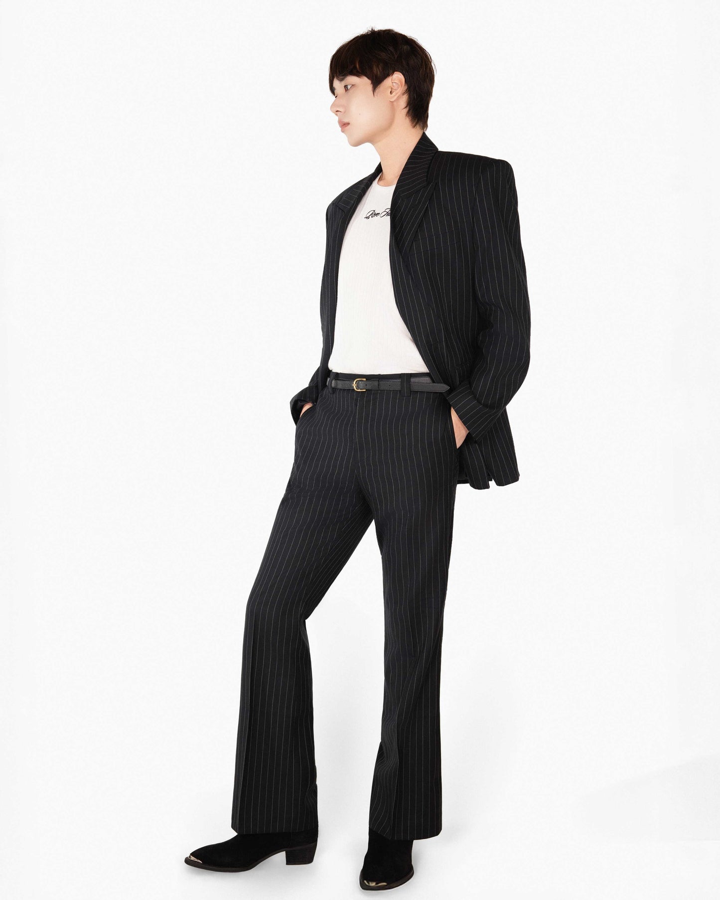 【REVURA レビュ―ラ】SERGE WOOL DOUBLE BREASTED JACKET - BLACK STRIPE