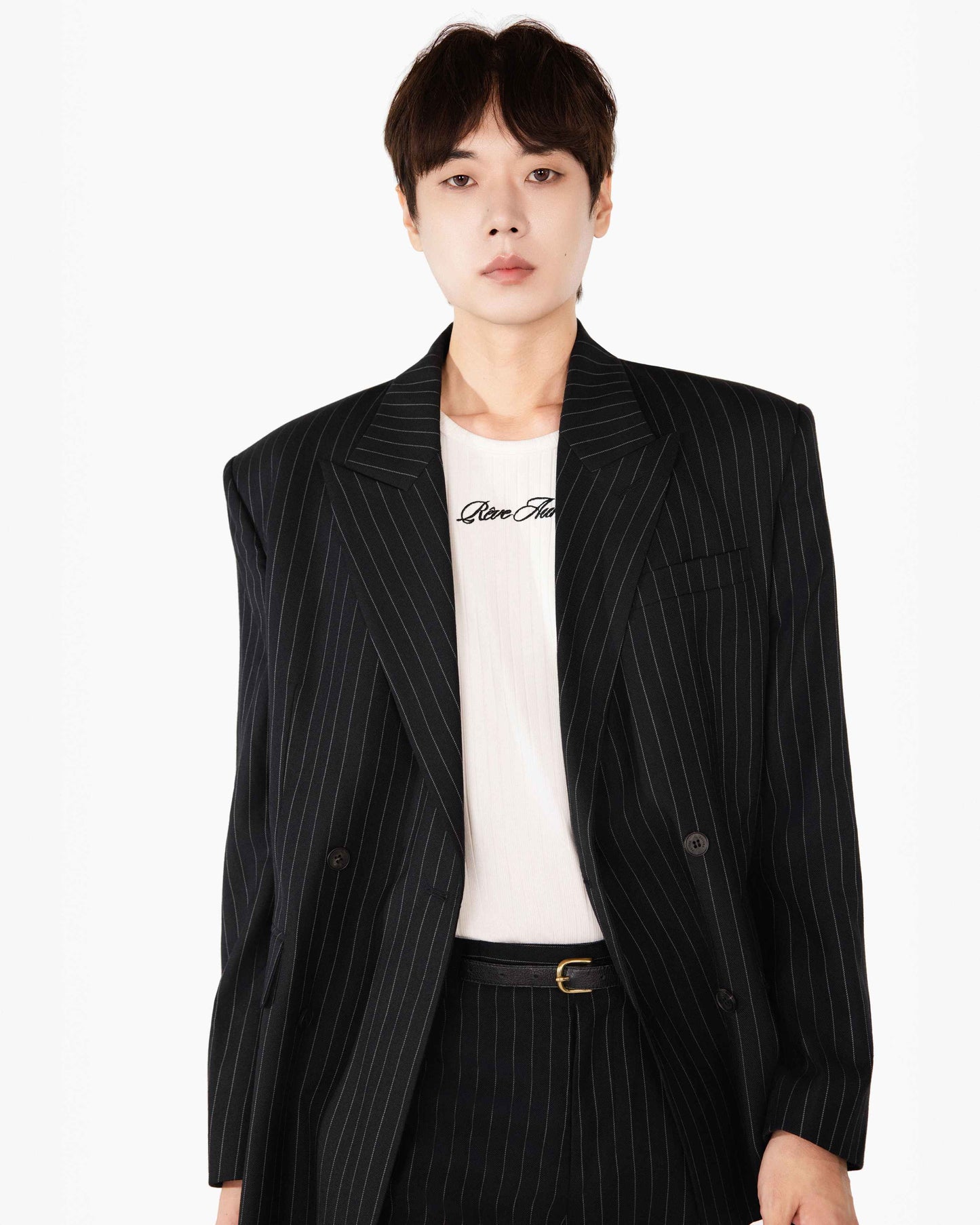 【REVURA レビュ―ラ】SERGE WOOL DOUBLE BREASTED JACKET - BLACK STRIPE