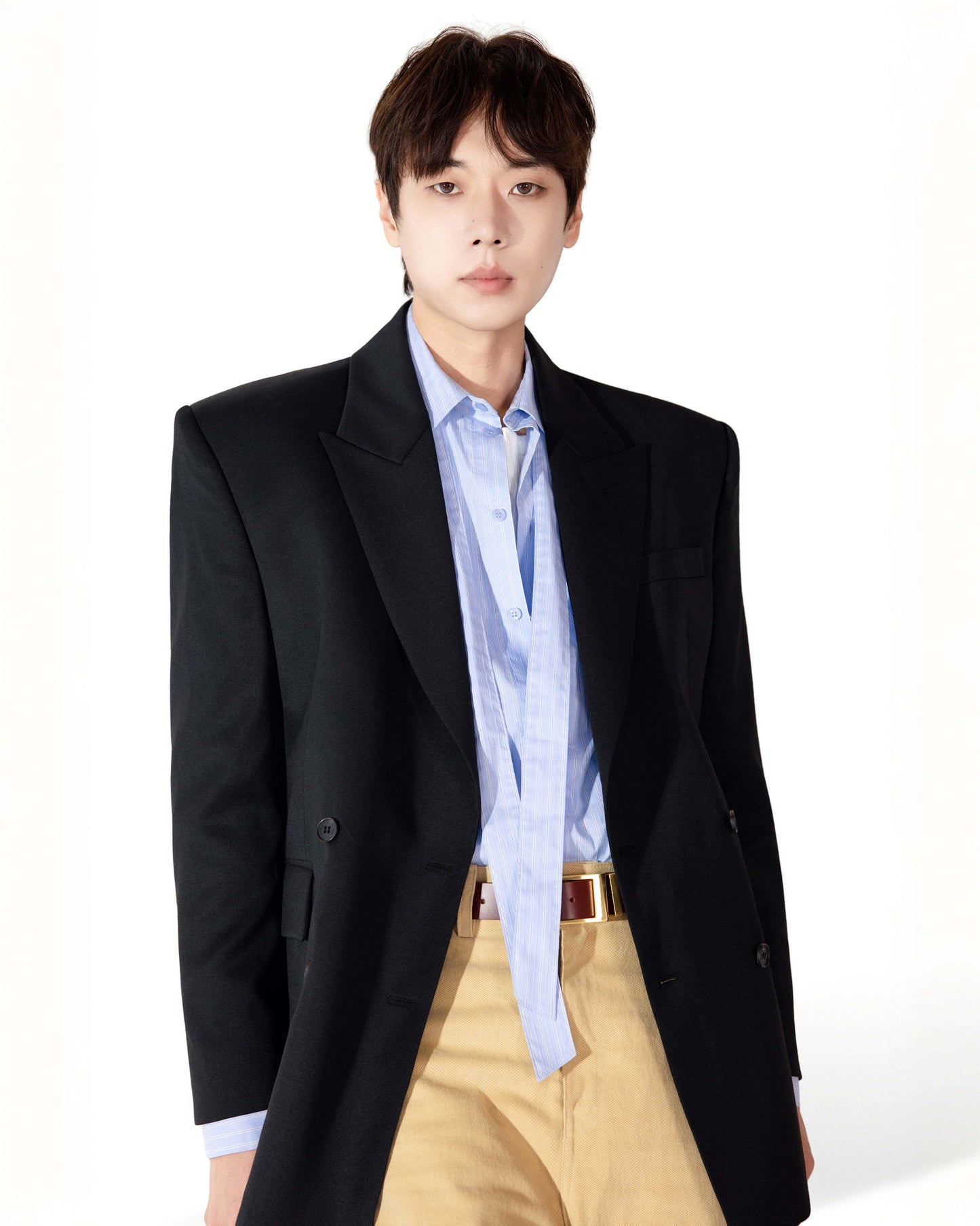 【REVURA レビュ―ラ】SERGE WOOL DOUBLE BREASTED JACKET - BLACK