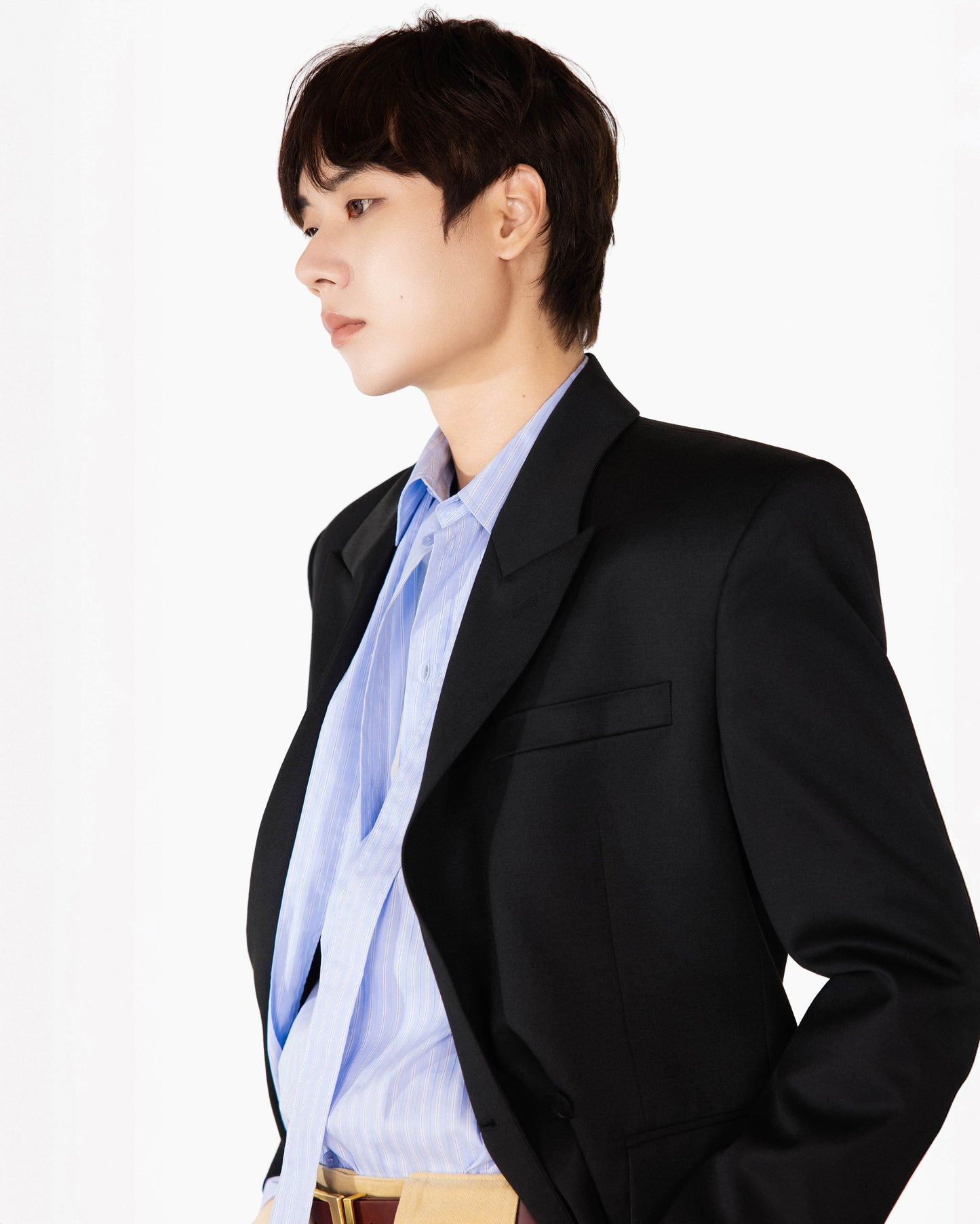 【REVURA レビュ―ラ】SERGE WOOL DOUBLE BREASTED JACKET - BLACK