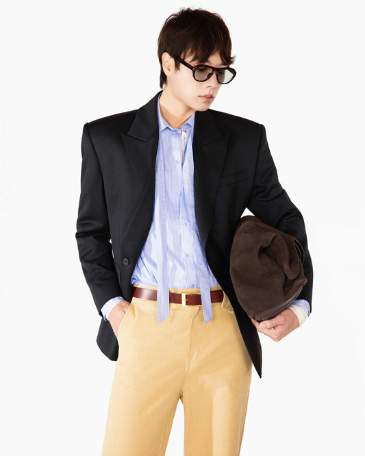 [REVURA] BRILLER PIN STRIPE SHIRTS - SKYBLUE