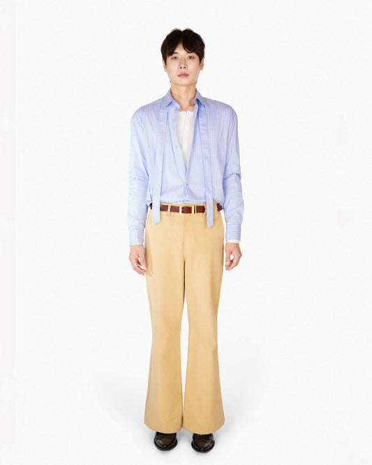 [REVURA] BRILLER PIN STRIPE SHIRTS - SKYBLUE