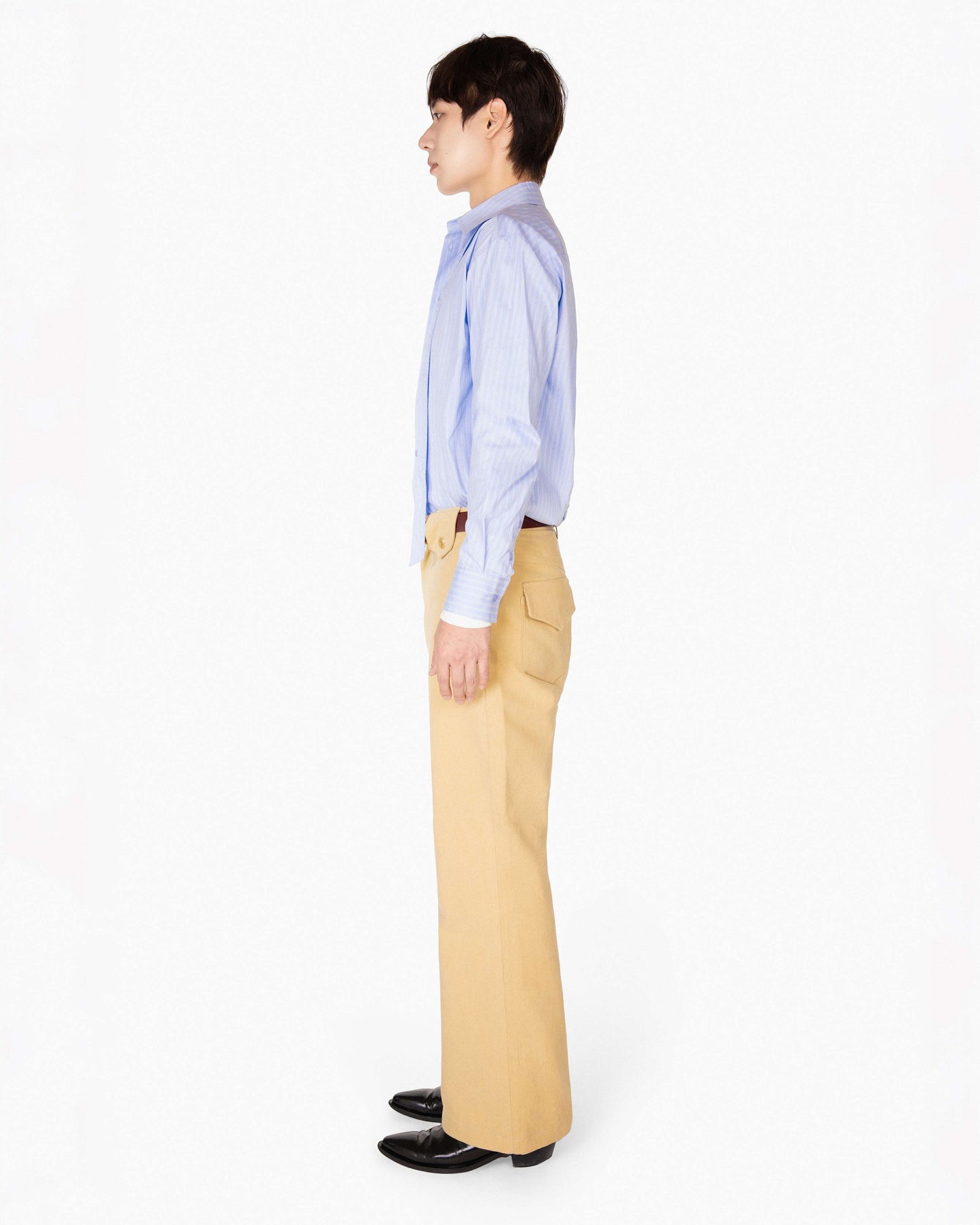 【REVURA レビュ―ラ】BRILLER PIN STRIPE SHIRTS - SKYBLUE