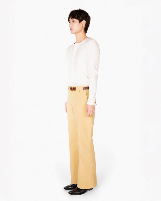 REVURA RÊVE COTTON MODAL RIBBED HENLEY SHIRTS - IVORY