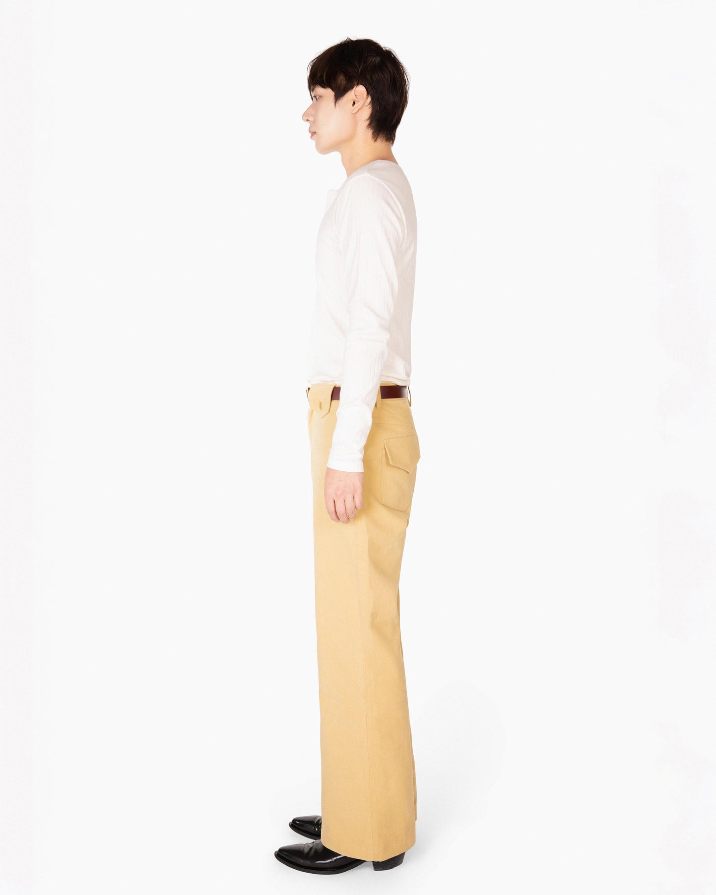 【REVURA レビュ―ラ】DROIT FLARED BELL BOTTOM CHINO PANTS - BEIGE