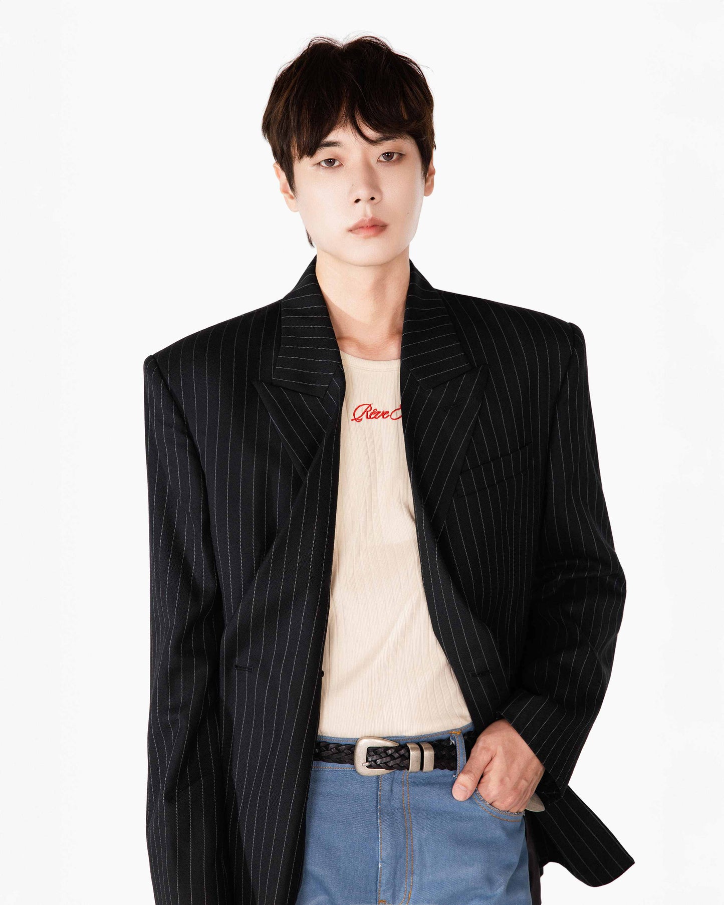 【REVURA レビュ―ラ】SERGE WOOL DOUBLE BREASTED JACKET - BLACK STRIPE