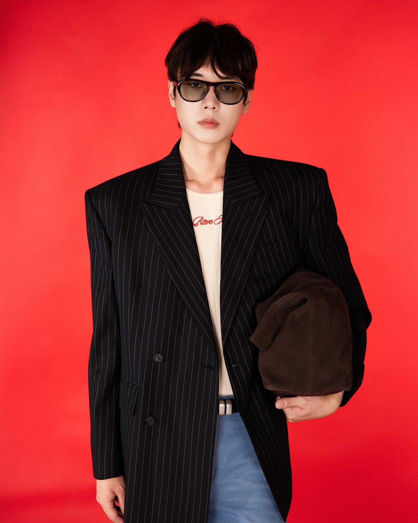 【REVURA レビュ―ラ】SERGE WOOL DOUBLE BREASTED JACKET - BLACK STRIPE