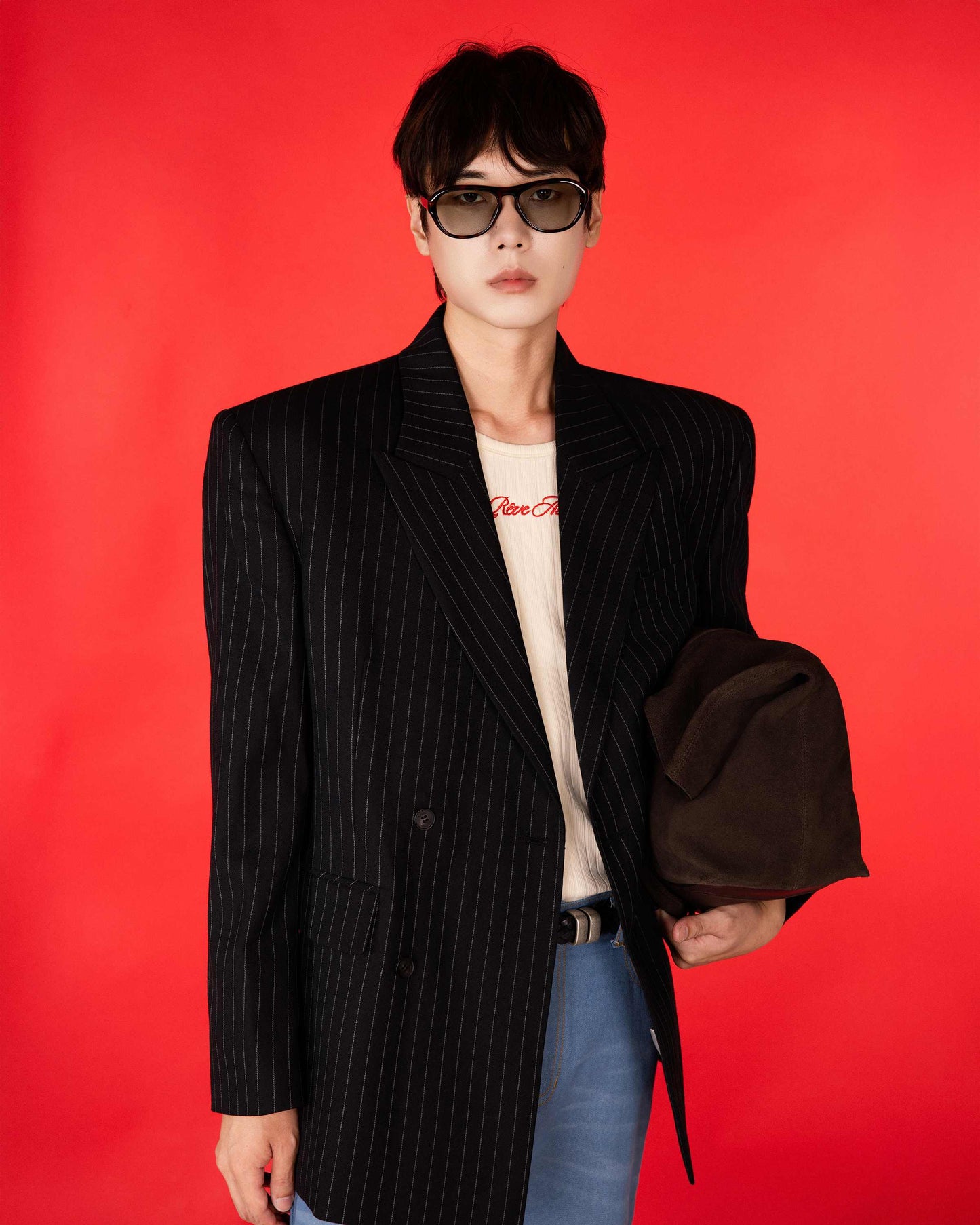 【REVURA レビュ―ラ】SERGE WOOL DOUBLE BREASTED JACKET - BLACK STRIPE