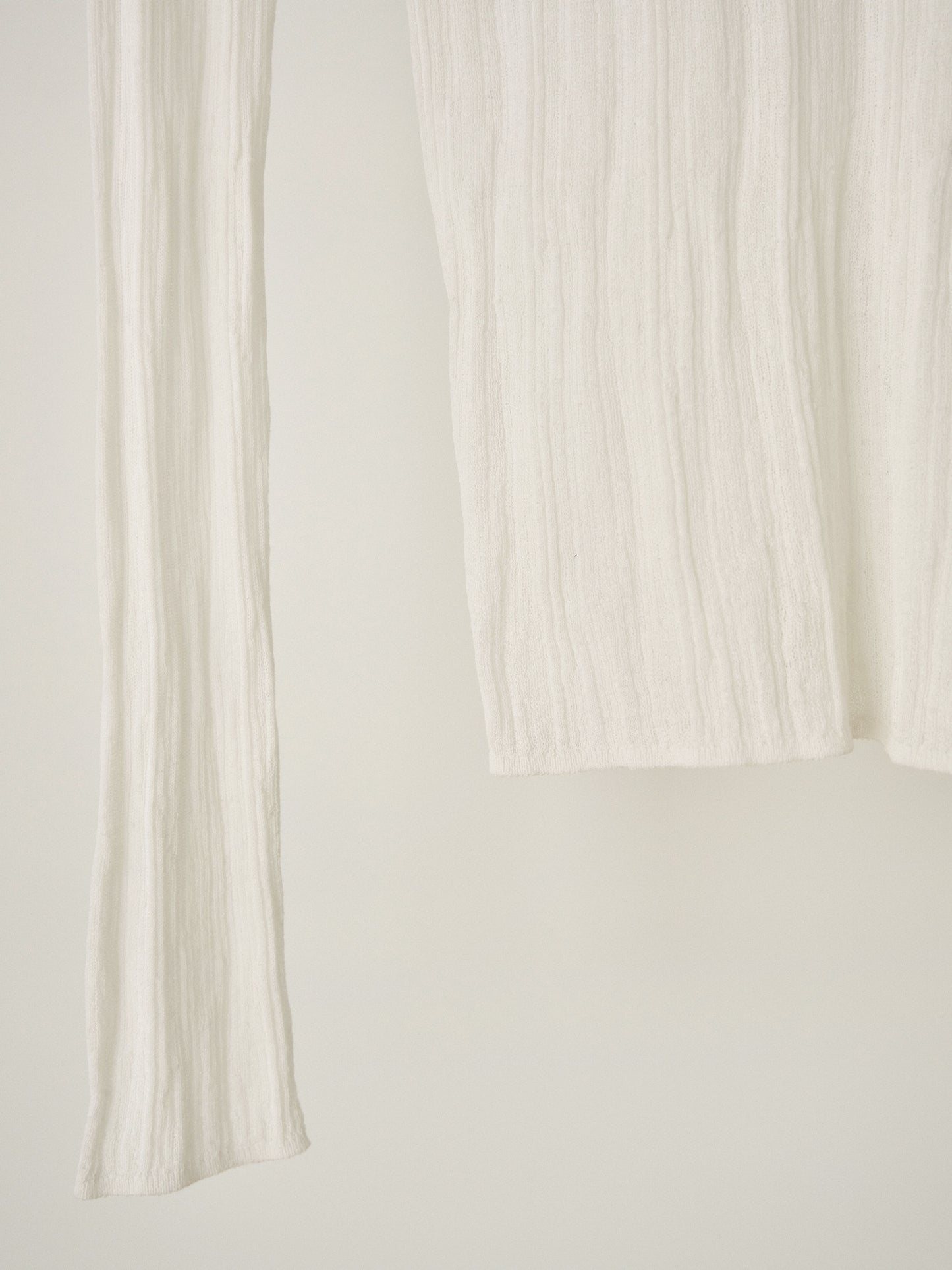 Multi Rib V-neck Pullover - Ivory
