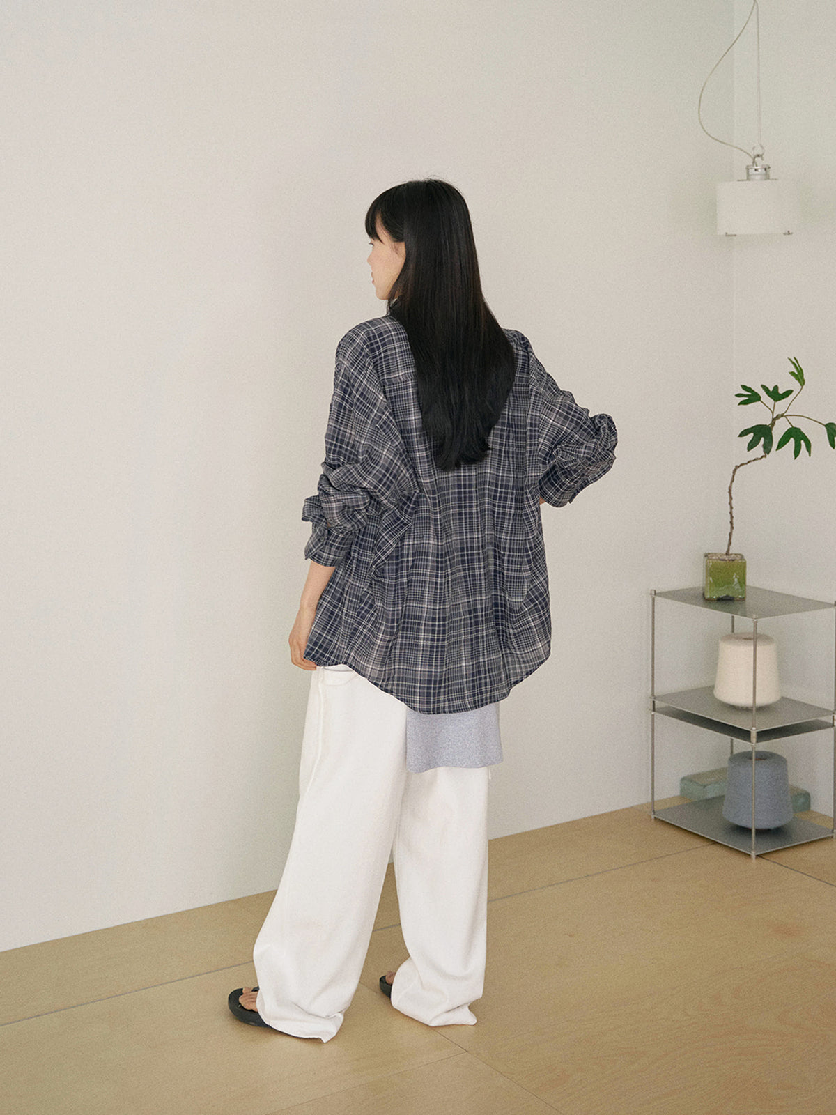 Check Wire Shirt - Navy 4