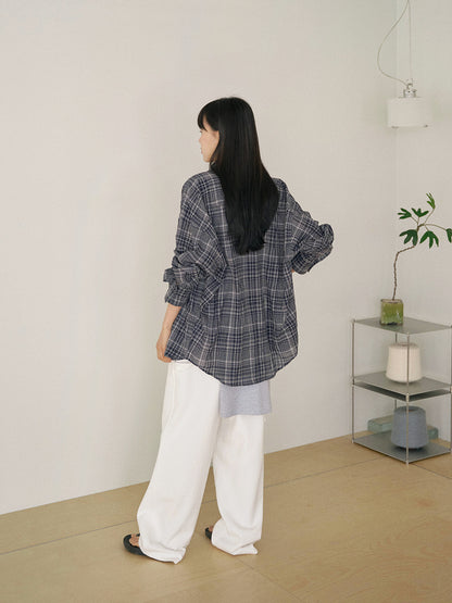 Check Wire Shirt - Navy 4