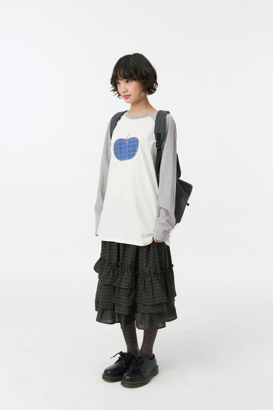 [9/18 予約配送] APPLE RAGLAN OVER FIT LONG SLEEVE, WHITE