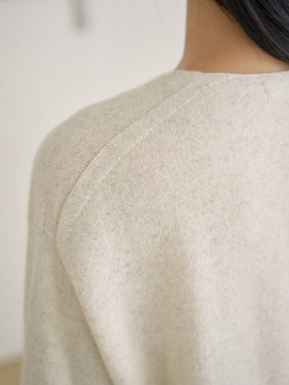 MARAN Cashmere Blend V-neck Pullover - Oatmeal 商品画像17/21
