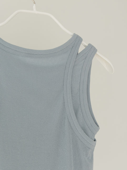 【MARAN】Mei Ribbed Sleeveless-BLUE