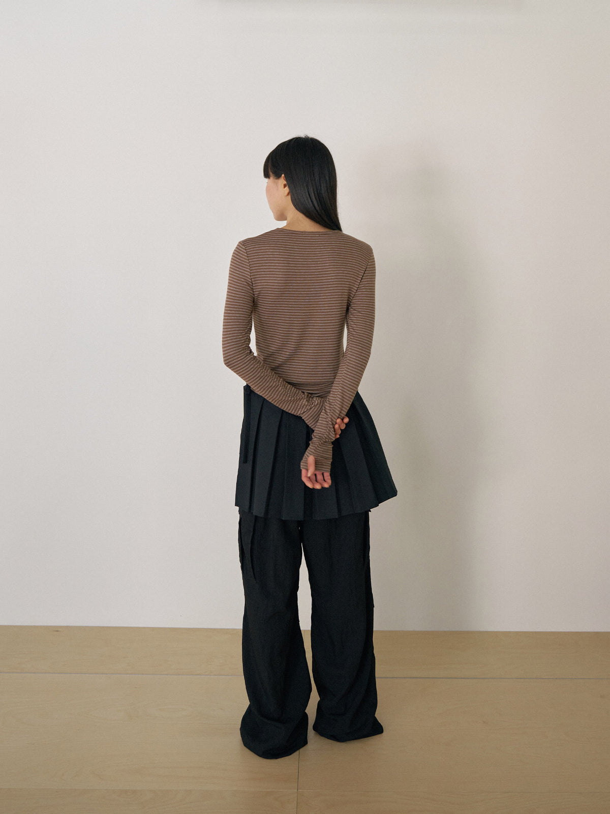 Rib Stripe Long Sleeve - Brown 9