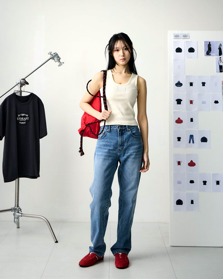 LOGO PATCH NYLON BAG -RED 