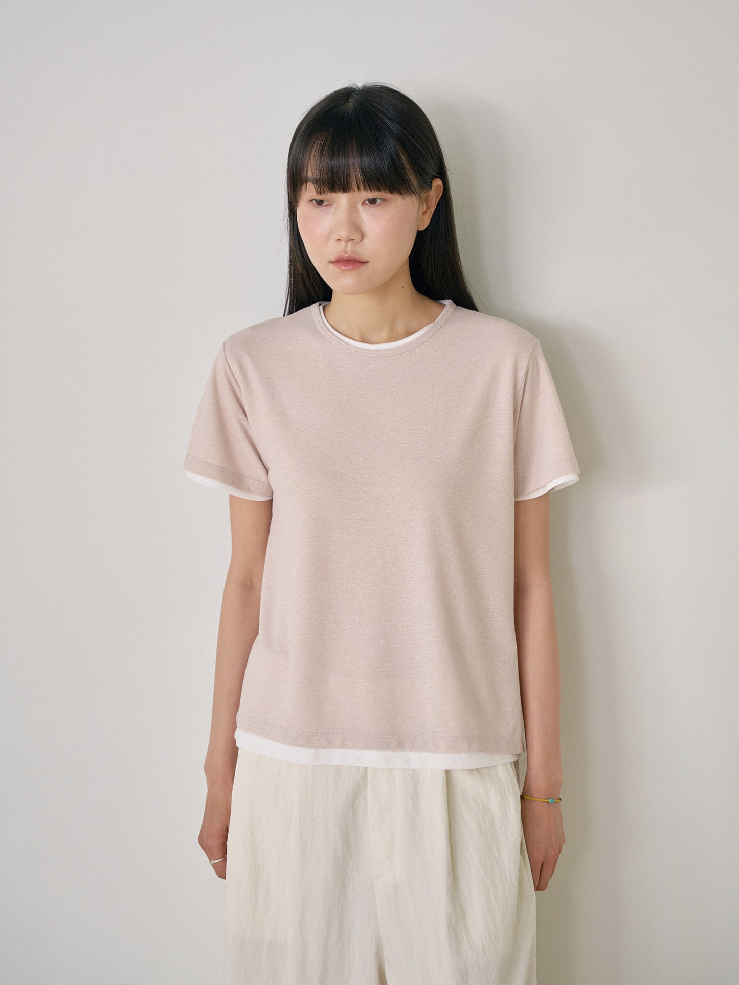 Linen Basic Short Sleeve - Beige